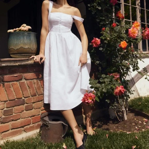 tagliatelle midi dress Tagliatelle Linen Dress